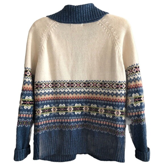 Tiara International Cardigan Sweater Womens L VTG Fair Isle Cotton Cottagecore - Picture 5 of 14